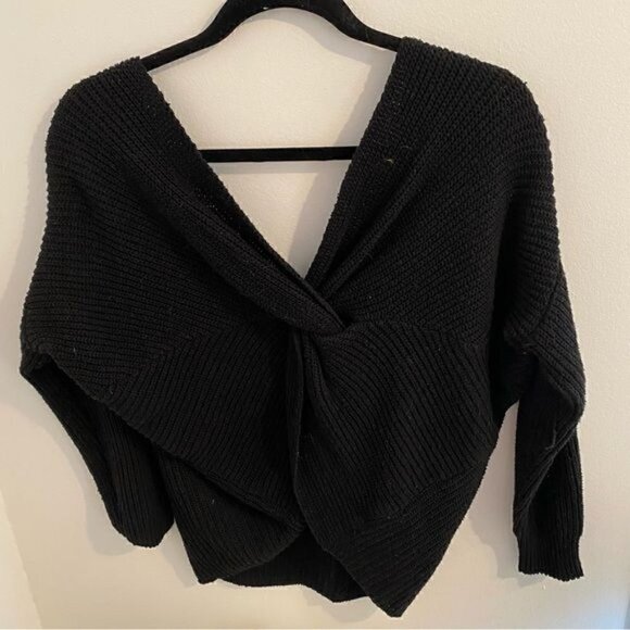BLACK Twist Black Sweater • size S Small - Picture 2 of 3